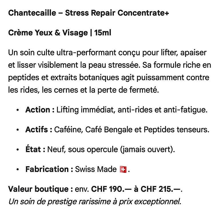 Soins du visage: Chantecaille  Stress Repair Concentrate+ – D'occasion à Fribourg par mar_2gcs 3