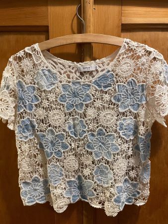 Spitzen-Shirt FORMULA JOVEN mit Blumen Gr. 38 (nicht 40)