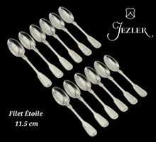 12 cuillères à café Jezler 800Silb Filet étoile 11.5 cm