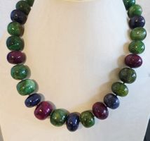 Massive Kette Safir Rubin Smaragd