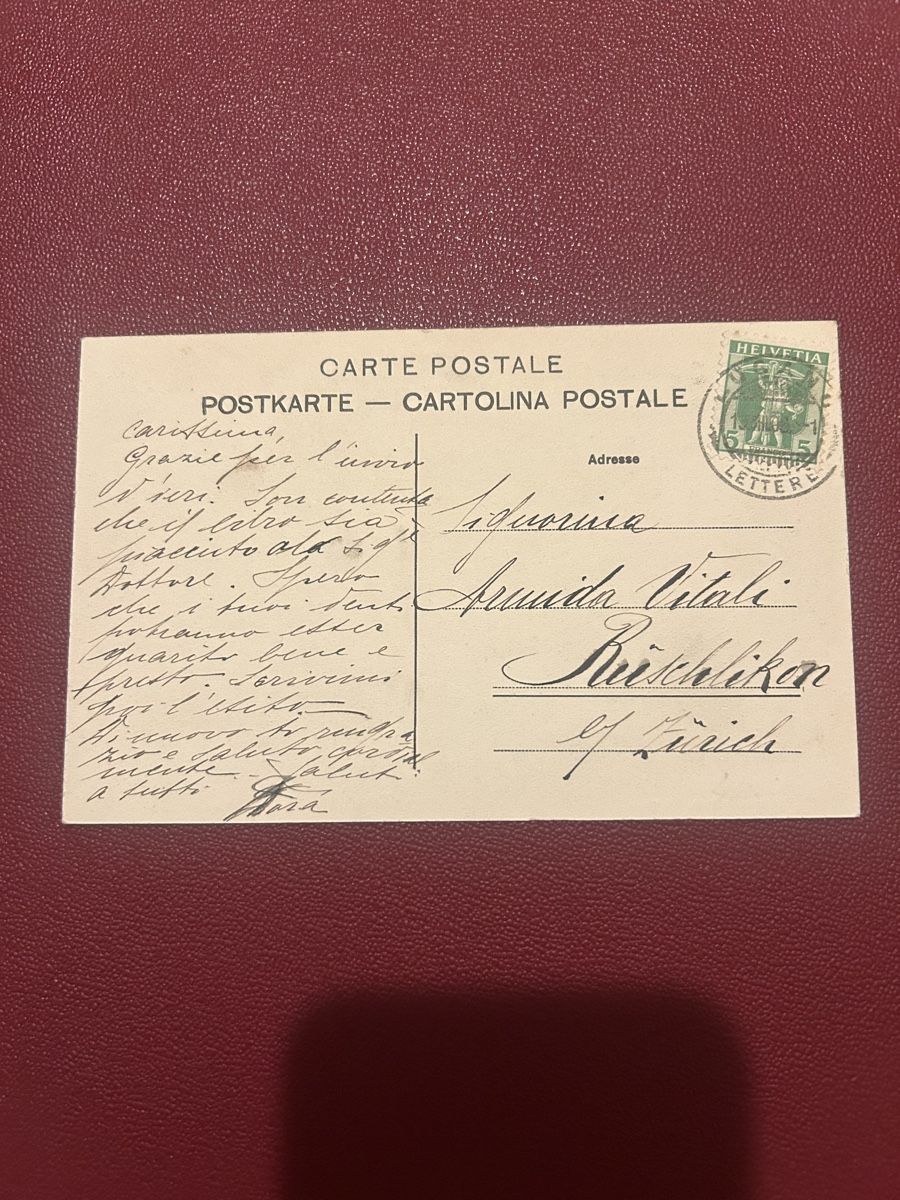 Cartoline postali: Lugano, Teatro 1908 – Usato da Breganzona venduto da Milesbo 1