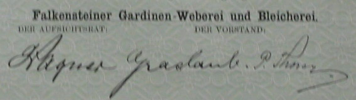 Documenti: Falkensteiner Gardinen-Weberei und Bleicherei - 1920 – Usato da Solothurn venduto da Sgasche 1