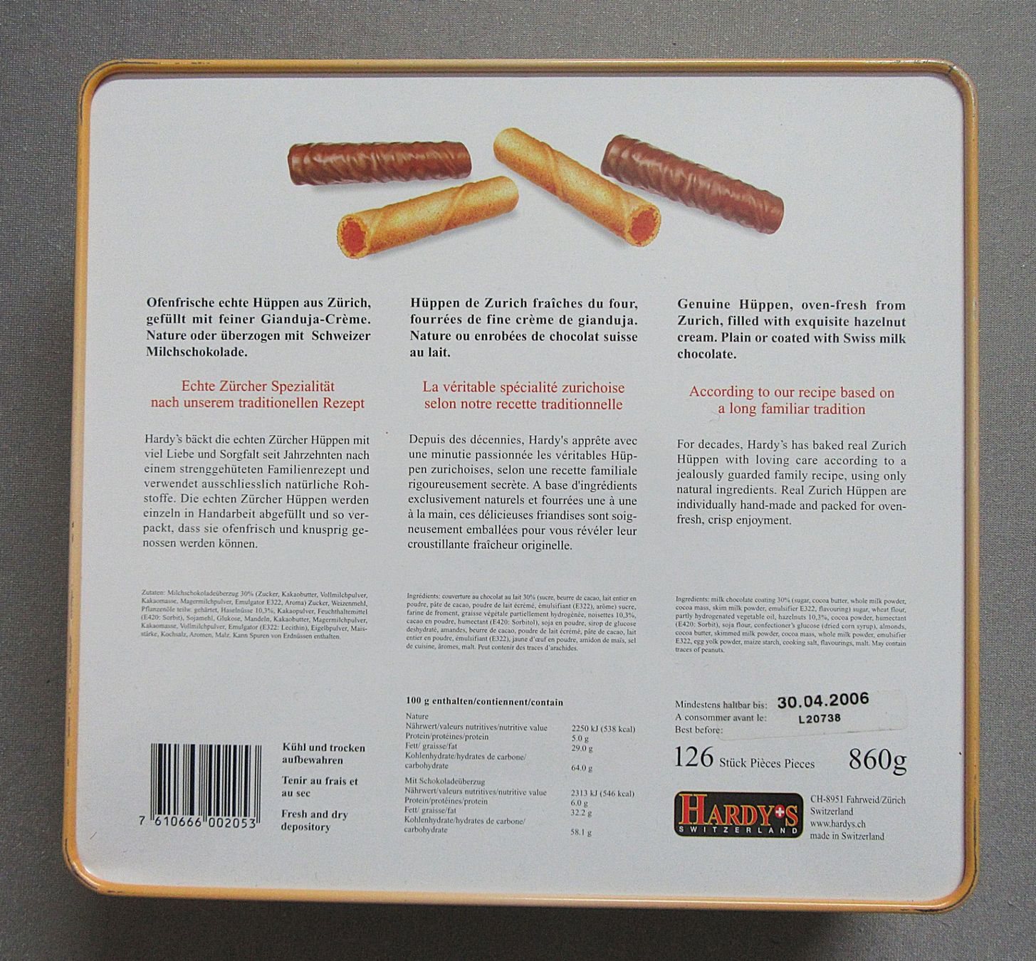 Sonstige Dekorationen & Accessoires: leere Blechdose - Echte Zürcher Hüppen - Hardy's Switzerland – Gebraucht aus Auenstein von Padabimbim 8