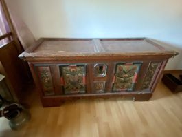 Truhe bemalt antik Holz gut erhalten gebraucht