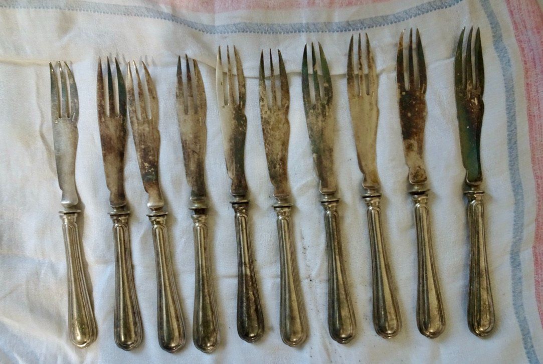 Christofle Forchette: 10 Fourchettes à poisson en argent – Usato da Châtelaine venduto da fil_7lqg 2