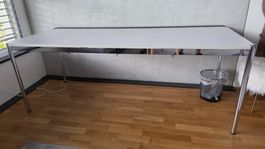 USM HALLER Bürotisch mit Chromgestell 75 cm x 200 cm