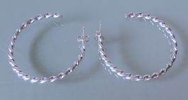 Silber 925 Creolen Ohrstecker 36 / 2,5 mm