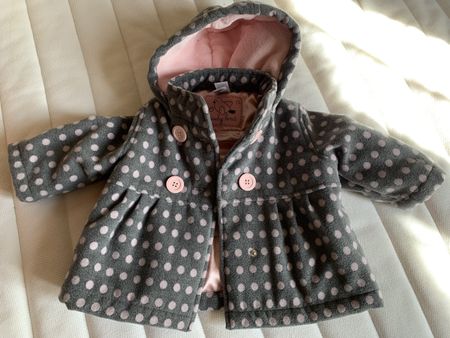 Winterjacke Baby Club Gr. 68 Grau mit Punkte Top!