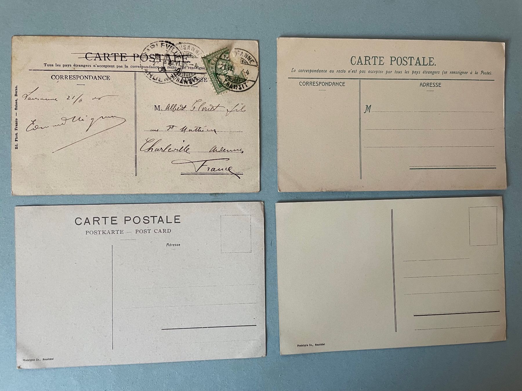 Cartoline postali: 4 AK Lausanne mit Tram – Usato da Zürich venduto da stzepp 1