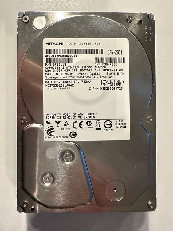 Hitachi Deskstar 7K3000 2TB HDS723020BLA642 HDD | Kaufen auf Ricardo