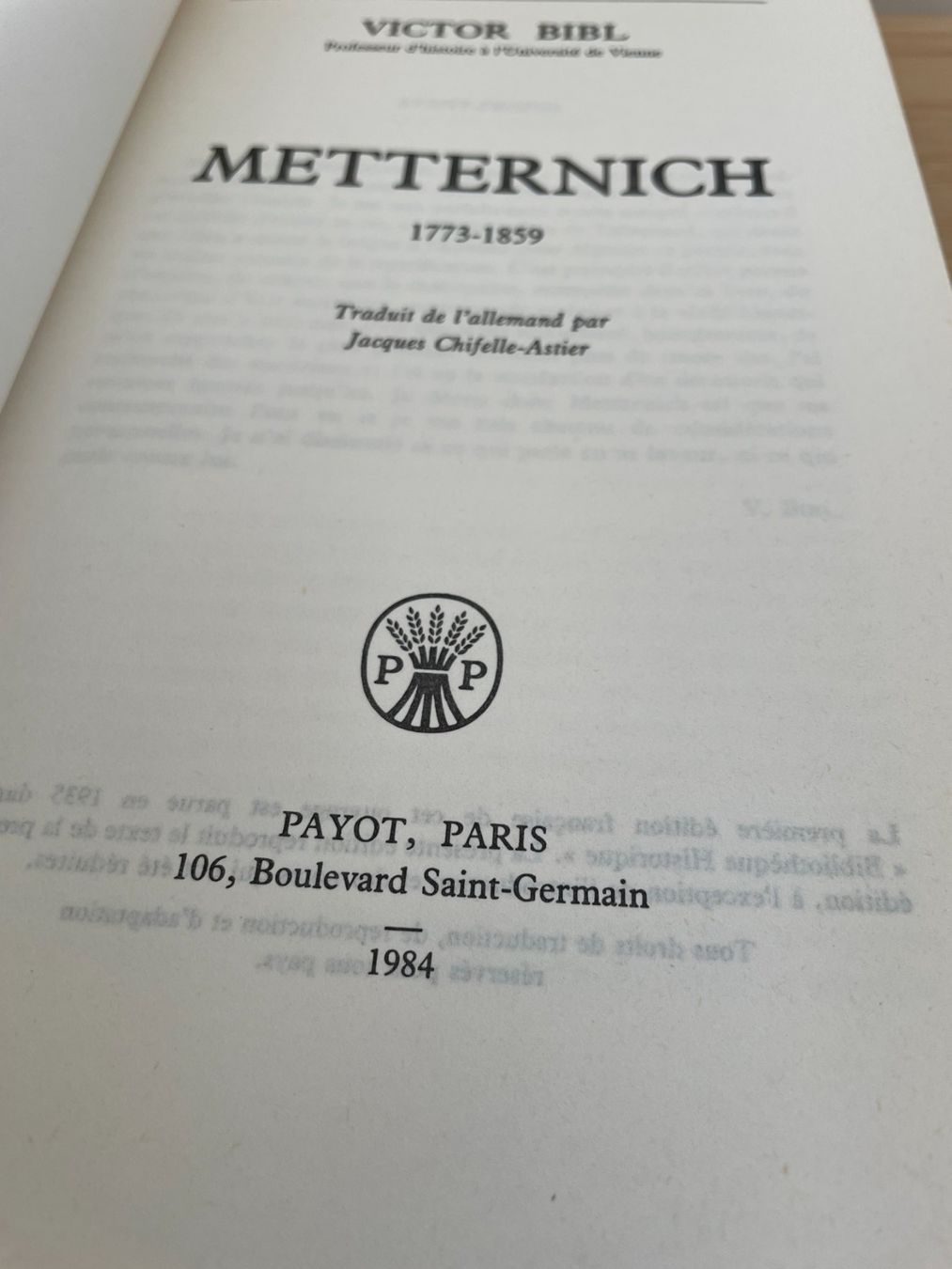 Bücher: Metternich - Victor Bibl – Gebraucht aus Petit Lancy von gil_hr6v 4