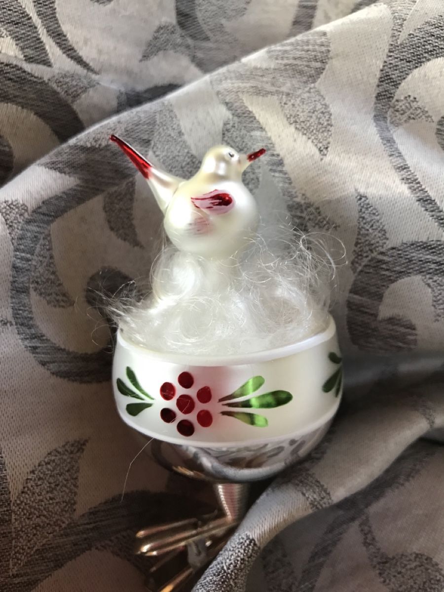 Tutte le decorazioni: Vogel im Nest nostalgischer Christbaumschmuck – Nuovo e nell'imballaggio originale da Alpnach Dorf venduto da marvo