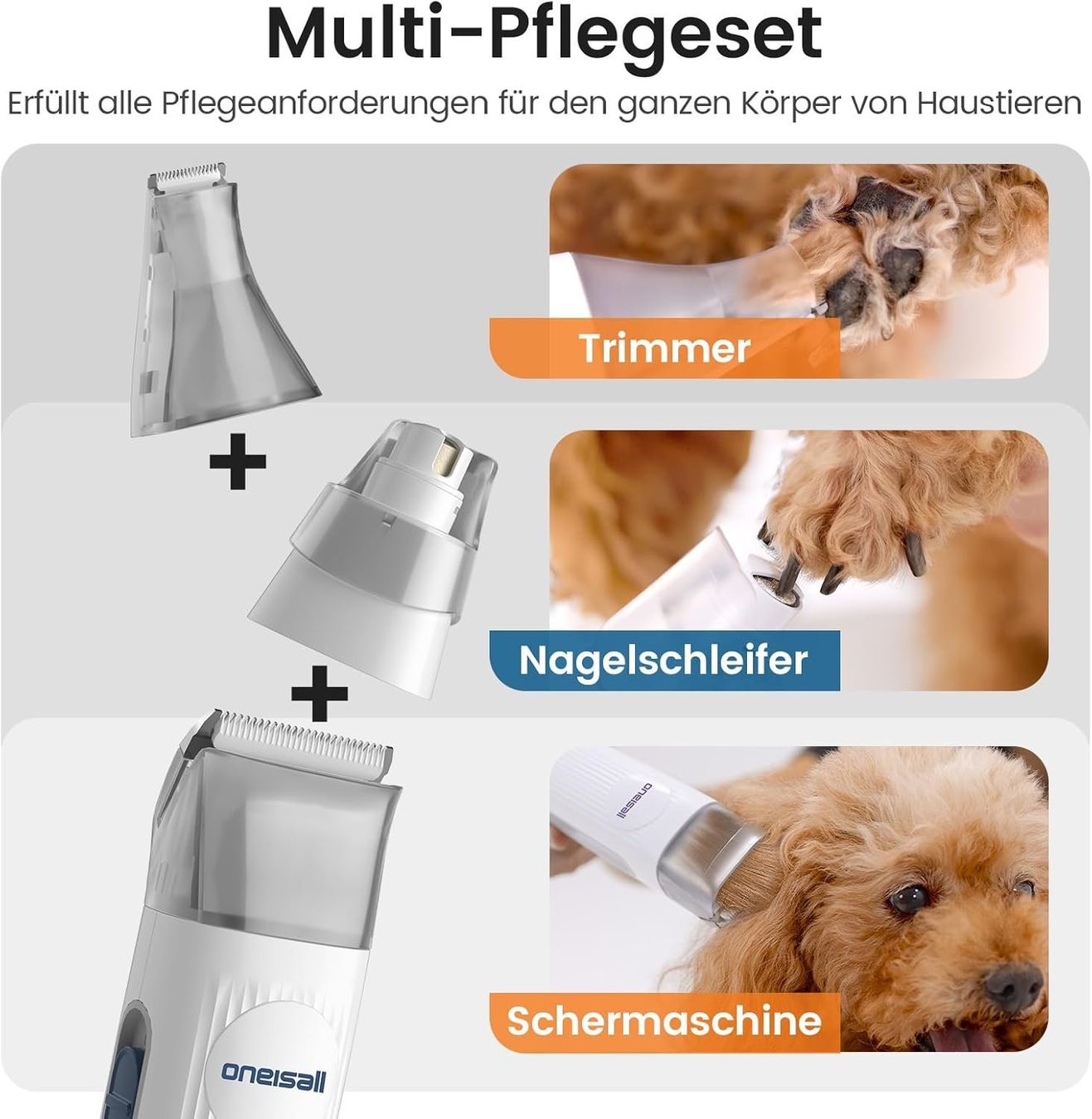 Prodotti per la cura & articoli per la pulizia: Hundeschermaschine mit Staubsauger Tierhaarschneider Set – Nuovo e nell'imballaggio originale da Neuhausen venduto da apo_zn9s 4