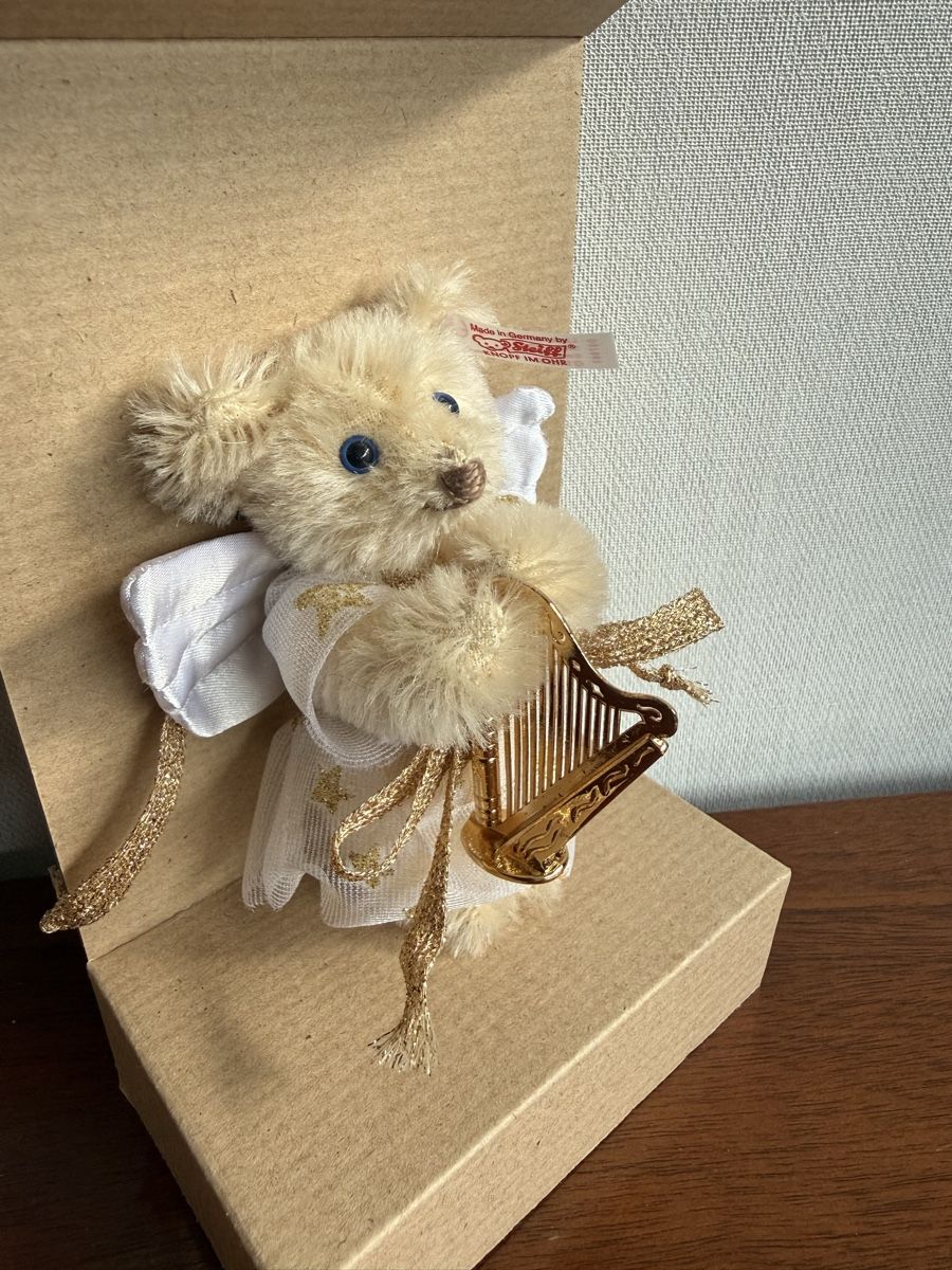 Steiff Tutte le decorazioni: Steiff Teddybär Engel Ornament mit Trompete NEU – Nuovo e nell'imballaggio originale da Mumpf venduto da A_B_E 2