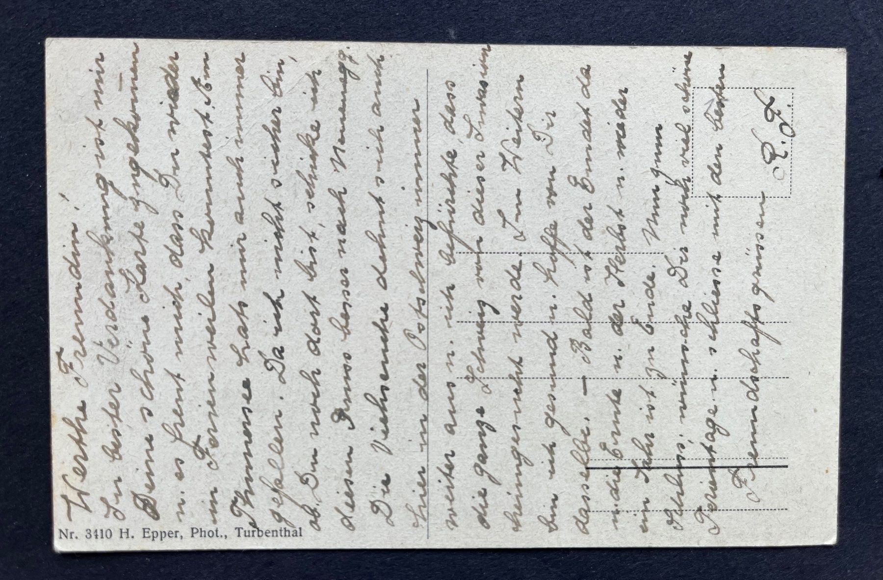 Cartoline postali: Turbenthal (Ausserdorf) Quartier, ca. 1920 – Usato da Ostermundigen venduto da DaxKarten-75 1