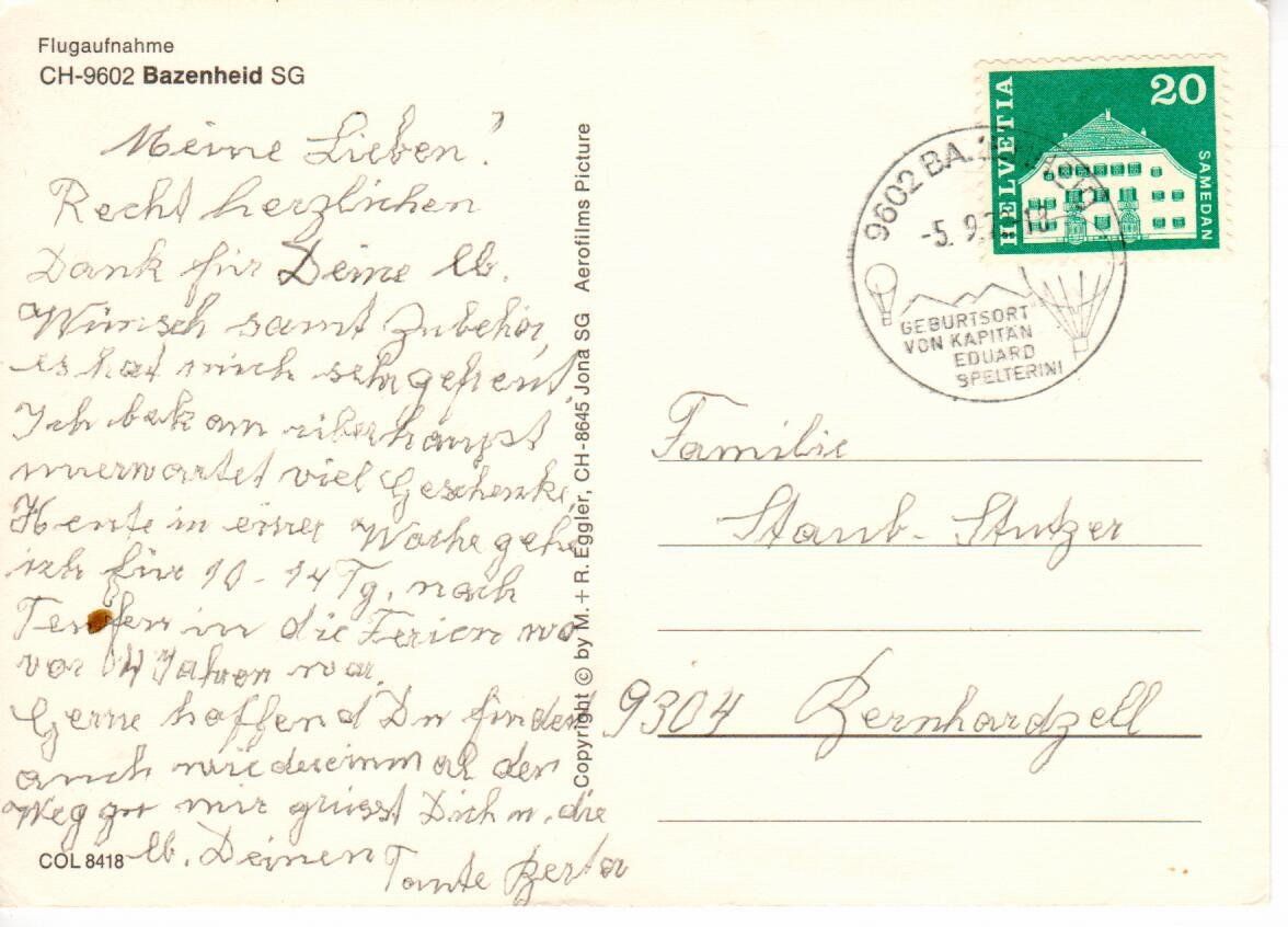 Cartoline postali: Flugaufnahme Bazenheid – Usato da Wolhusen venduto da Curver9 1