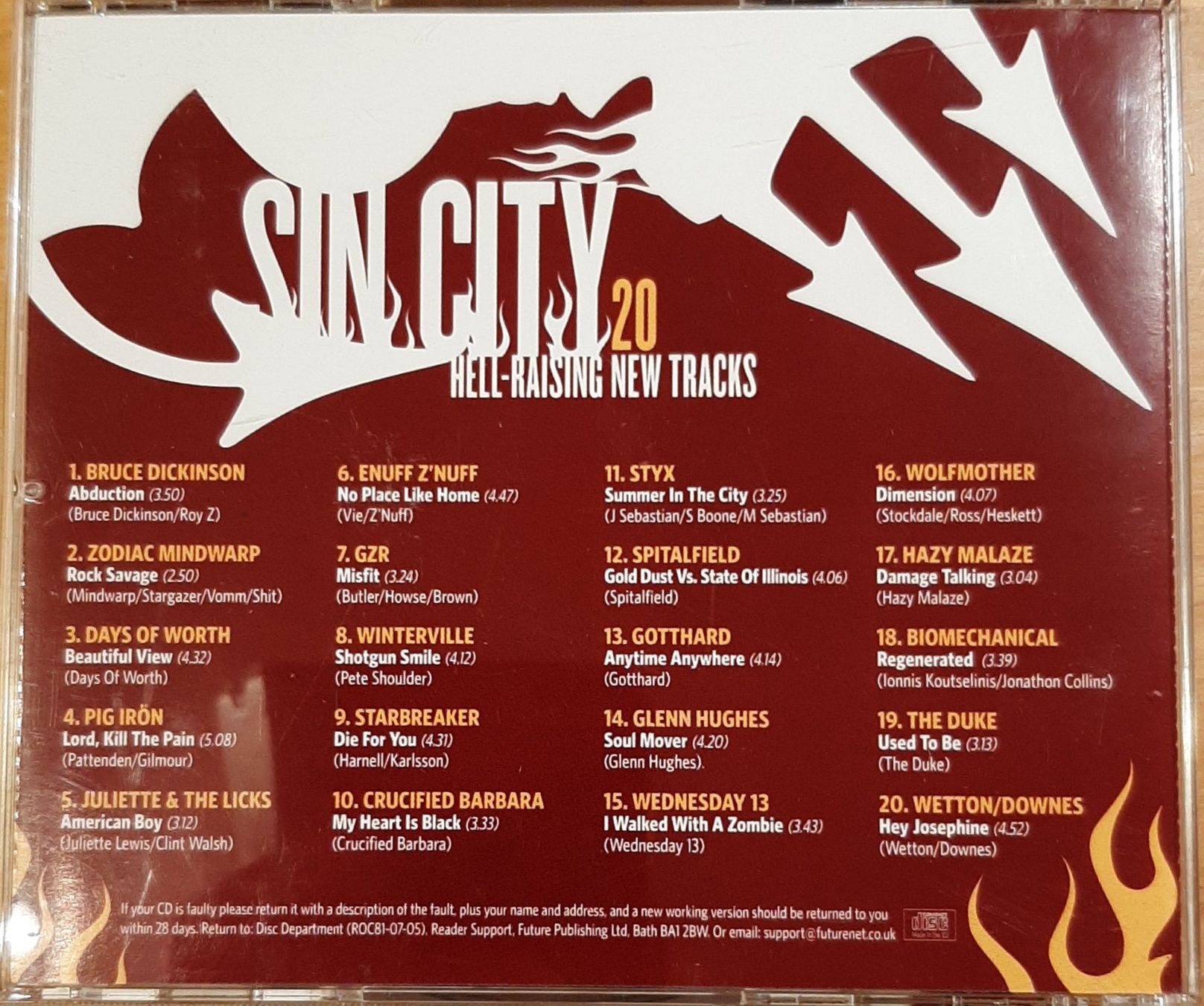 CDs: Sin City - 20 Hell Raising Hits, Hardrock Rock Sampler 2005 – Gebraucht aus Schönenberg TG von Gregordini 1