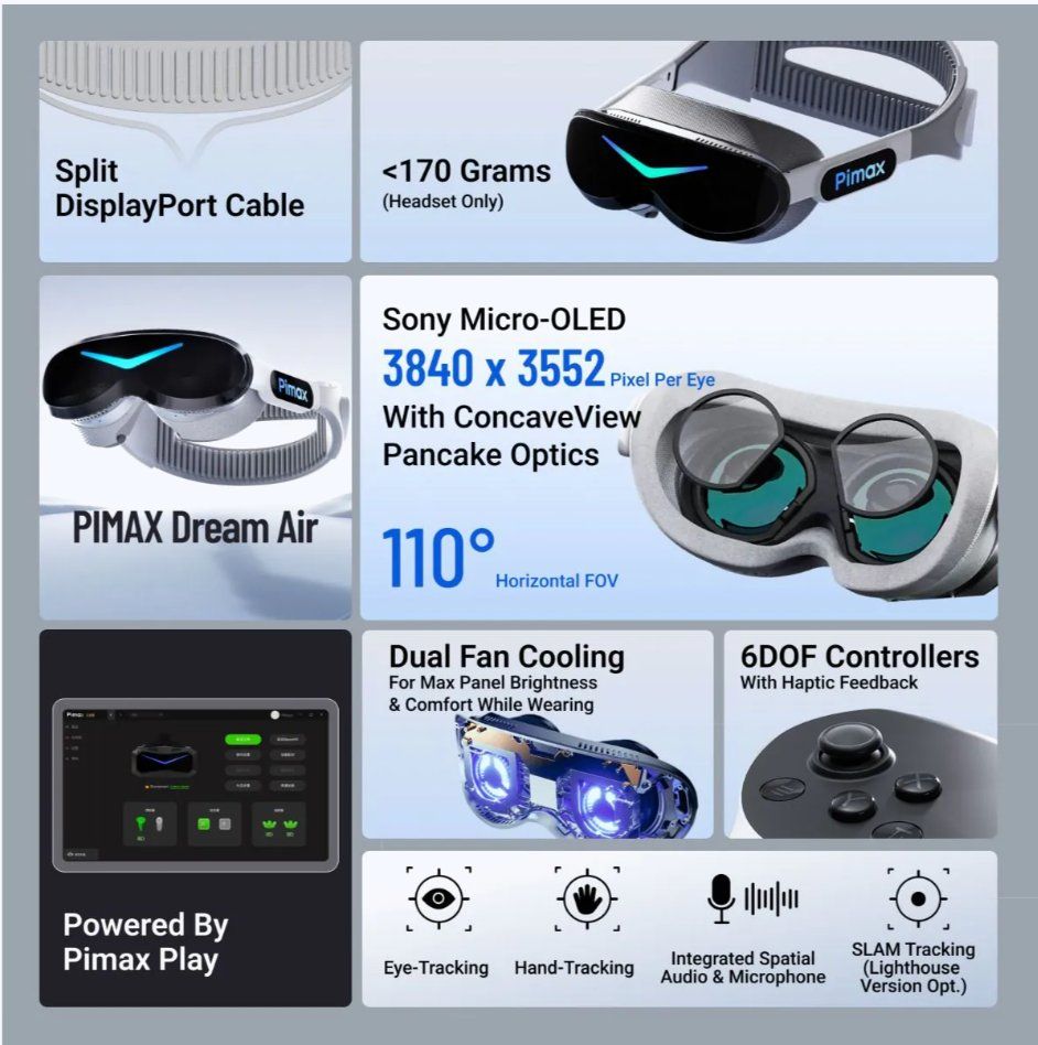 Pimax VR Brille: Pimax Dream Air Lighthouse Headset mit Basisstation – Gebraucht aus Zürich von FlorinFuchs 2