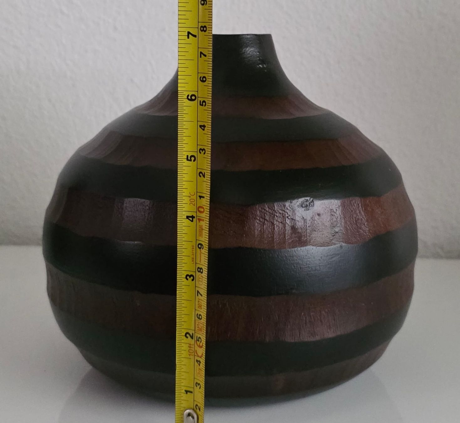 Vasi & Recipienti: Deko Vase, Holz, gestreift, ca. 18cm hoch – Usato da Rheinsulz venduto da Dred 4