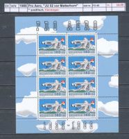 1988 Pro Aero, "JU 52 vor Matterhorn" - Kleinbogen, **