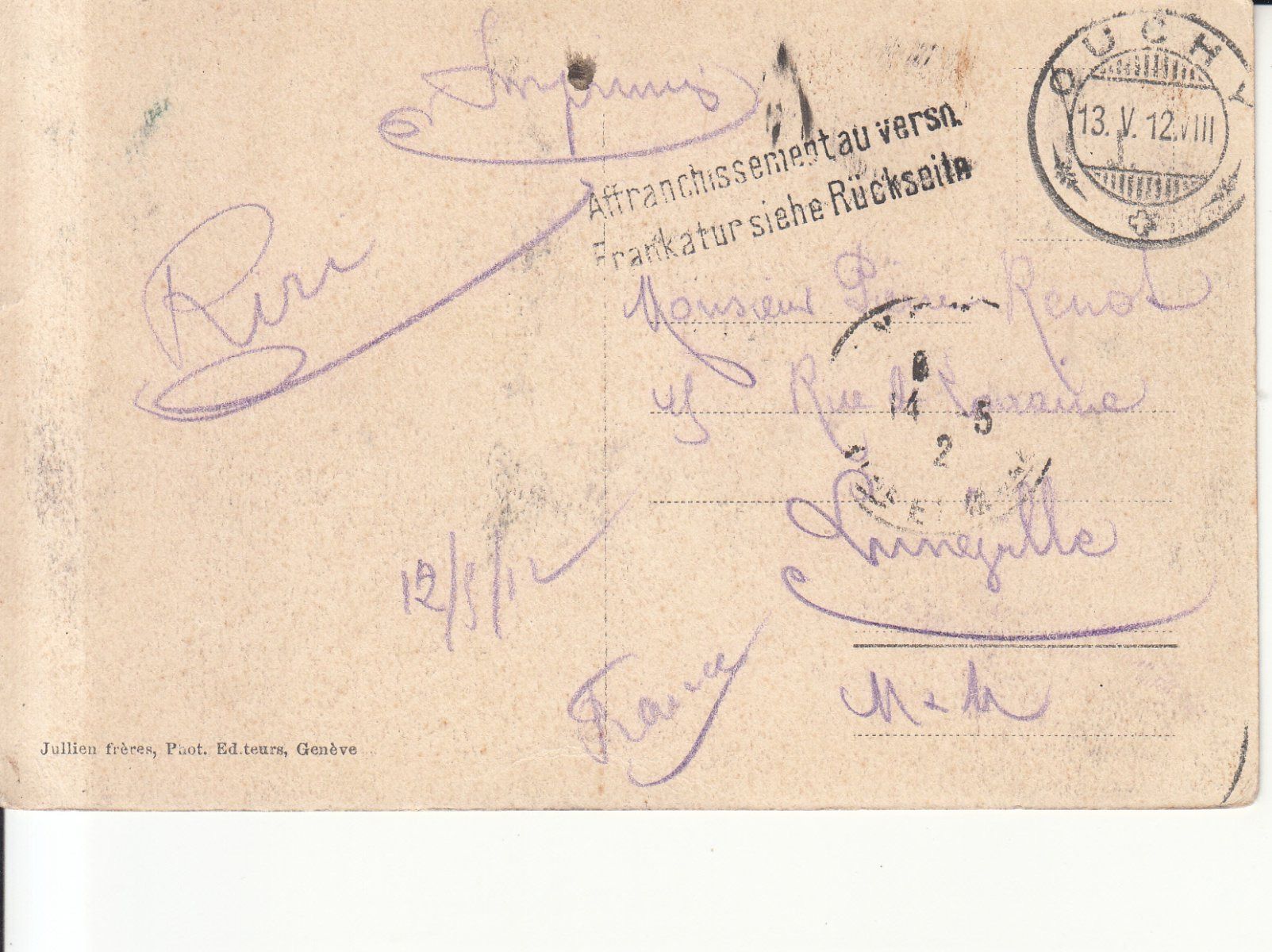 Cartoline postali: Lausanne 1912 – Usato da Bürglen TG venduto da StampGraf 1