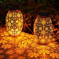 Solarlampen 2 Stück Metall Solar Laterne LED Gartenleuchte