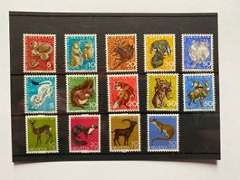 Pro Juventute Marken Einheimische Wildtiere 1965-1967 **