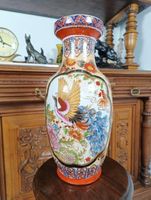 Grosse China Vase Porzellan Pfau Motiv Deko