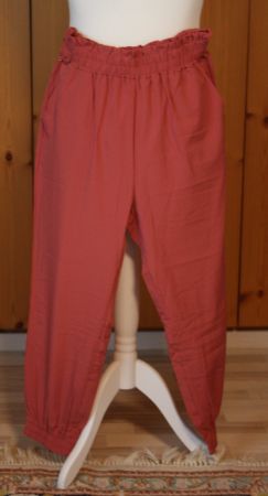 Leichte Sommer-Hose m. elastischem Bund sandelholz Gr. L