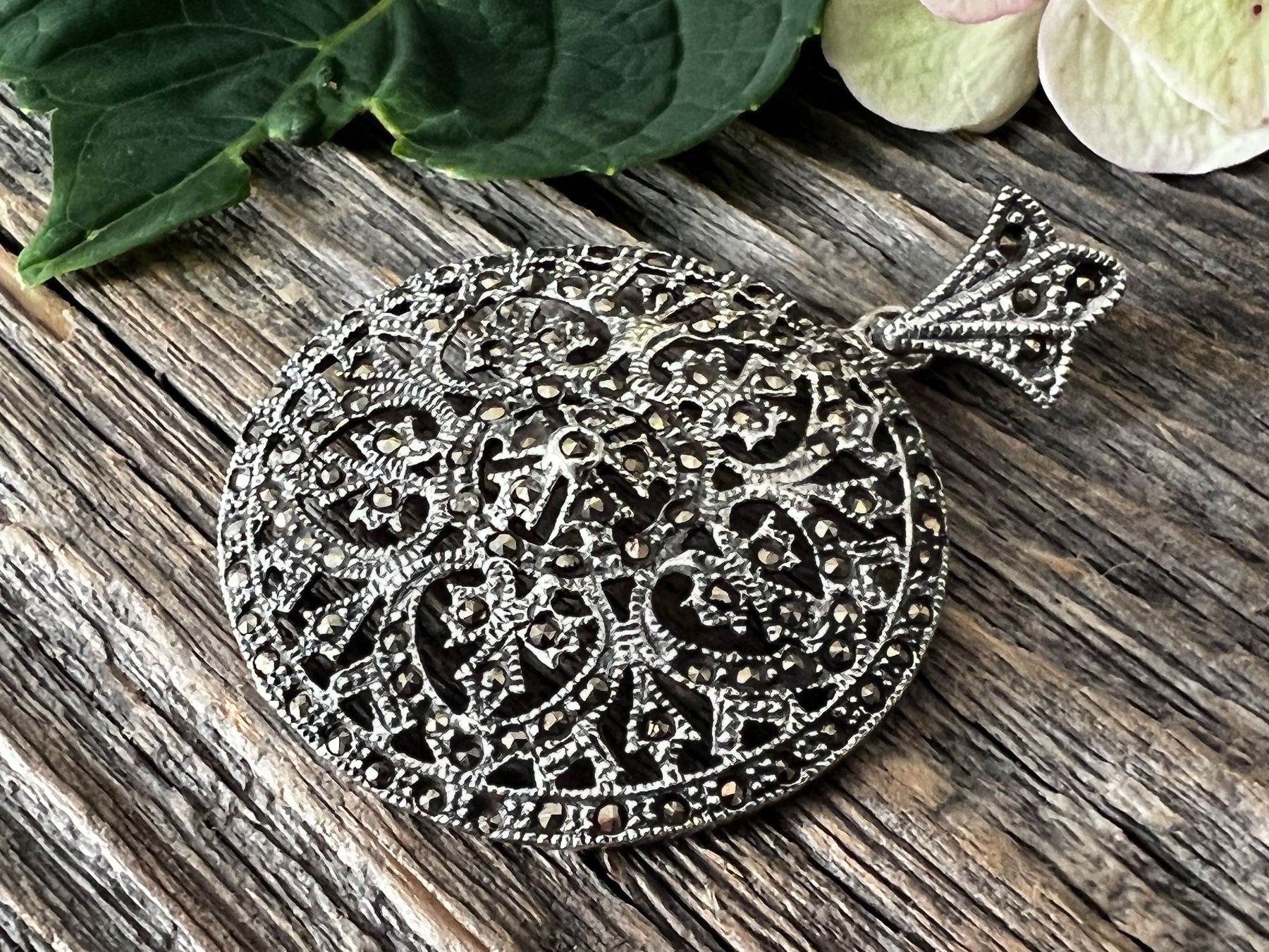 Anhänger: Anhänger rund Mandala Sterling Silber u Markasiten Boho Stil – Neu (gemäss Beschreibung) aus Bern von Jiffy 2