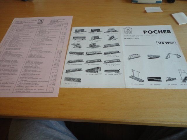 Pocher Modellini di ferrovie: Pocher Prospekt 1957 mit Preisliste – Usato da Wittenwil venduto da trixmartin