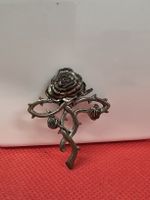 Rosenmotiv Metall silberfarben 