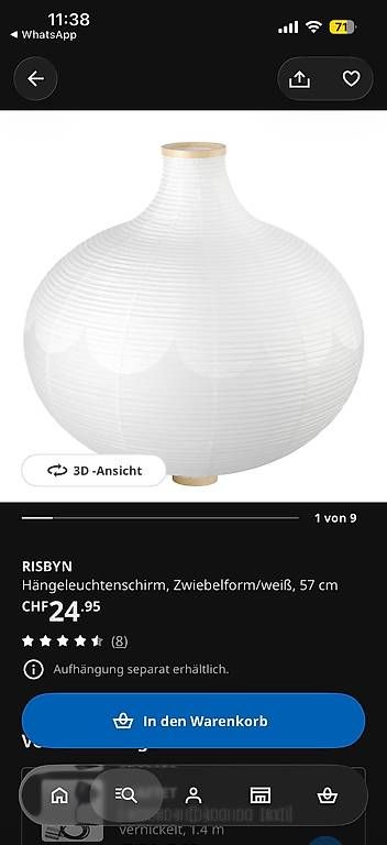 Lustres & lampes de plafonds: Hängelampe RISBYN – Neuf avec emballage d'origine à Bern par ilariamaria 1