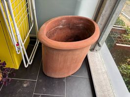 Blumentopf oval, Terracotta, ca. 40x60x50 cm