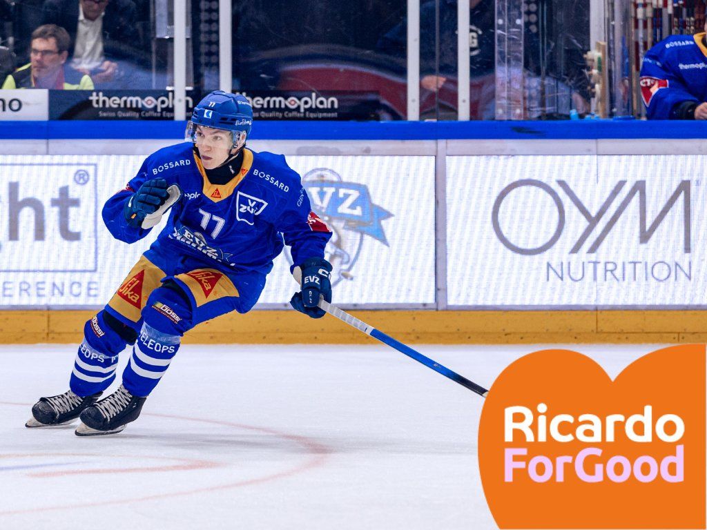 Ccm Caschi: Original EVZ Helm Heim 2025/26 #77 Loris Wey – Usato da Baar venduto da Ev_zug