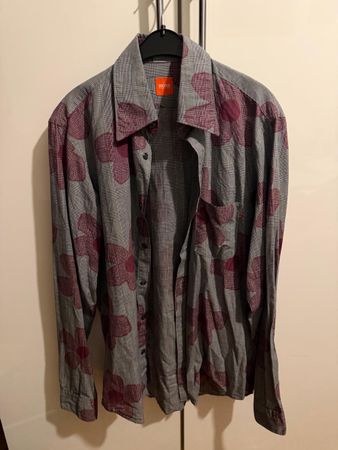 Chemise Hugo Boss fleurie homme gris taille XL
