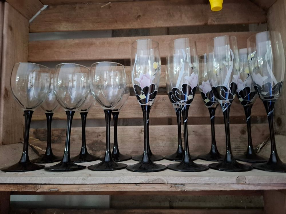 14 edle Gläser mit Blumenmuster, neuwertig, zu verkaufen! (Gebraucht) in Schönholzerswilen für CHF 10 – mit Lieferung auf Ricardo kaufen