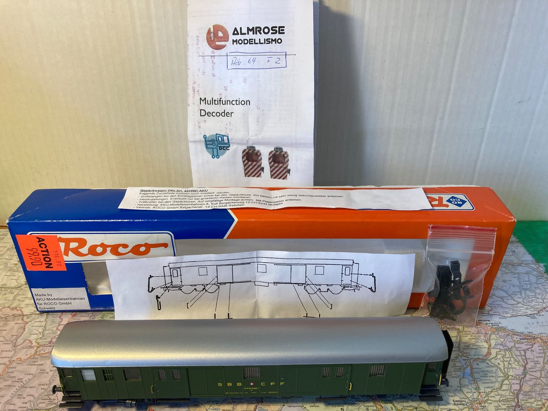 Aku Trains électriques: Roco Aku SBB Gepäckwagen HO DC mit Almrose Decoder – D'occasion à Jona par Bra-Aug 4