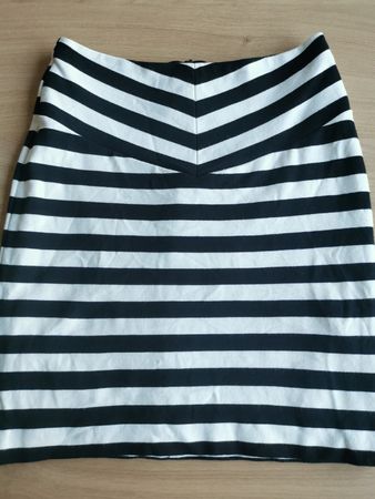 HUGO BOSS Rock gestreift schwarz weiss Gr. S