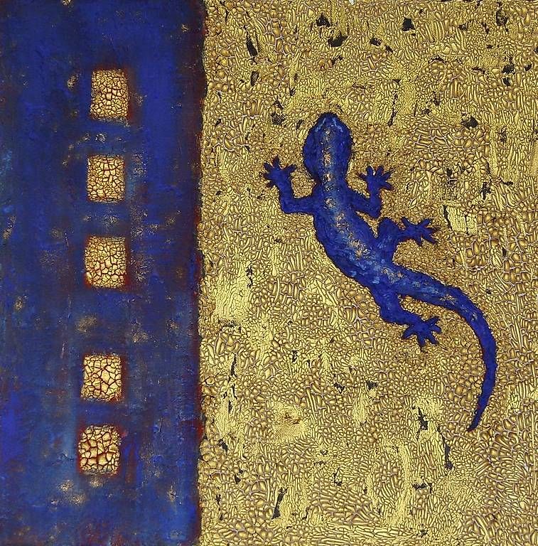 Gemälde: Acrylbild Eidechse – Gebraucht aus Romanshorn von Besan