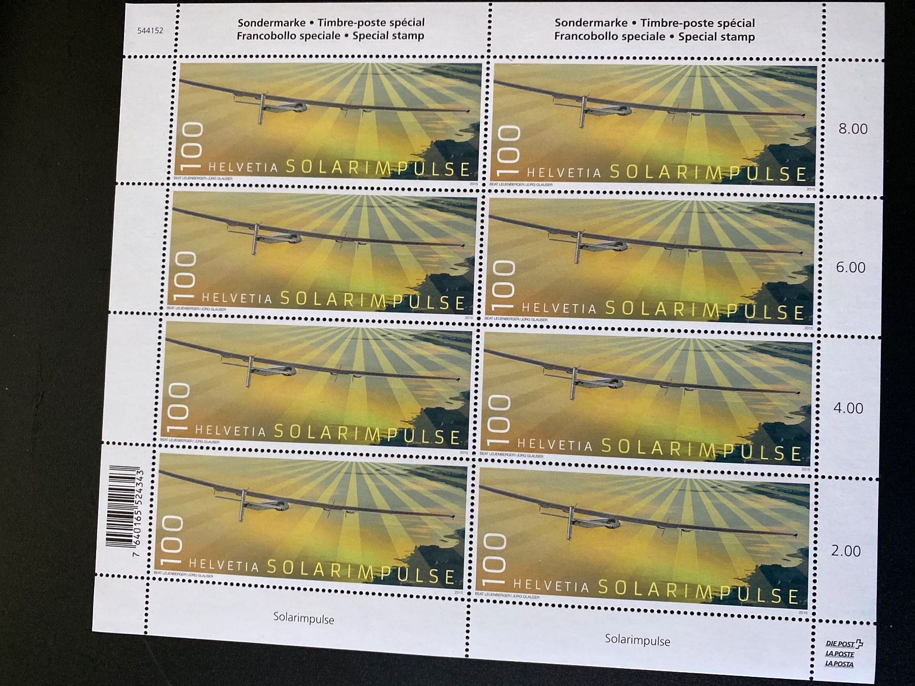 Tutti i francobolli: Kleinbogen **  2016 SOLARIMPULSE   ZN 1600  postfrisch – Nuovo (secondo la descrizione) da Niederrohrdorf venduto da leni29