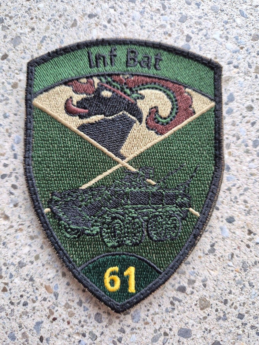 Schweizer Armee Placchette & Badge: *** Badge Inf Bat 61 mit klett *** – Nuovo (secondo la descrizione) da Riedholz venduto da fr_sIruP