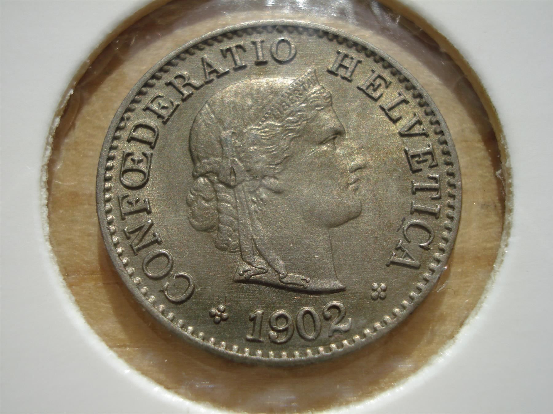 Tutti le monete: (227)  5 Rappen 1902  UNZ – Usato da Erlach venduto da Net-Coins 1