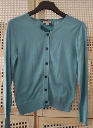 Gilet cardigan turquoise Burberry taille 38
