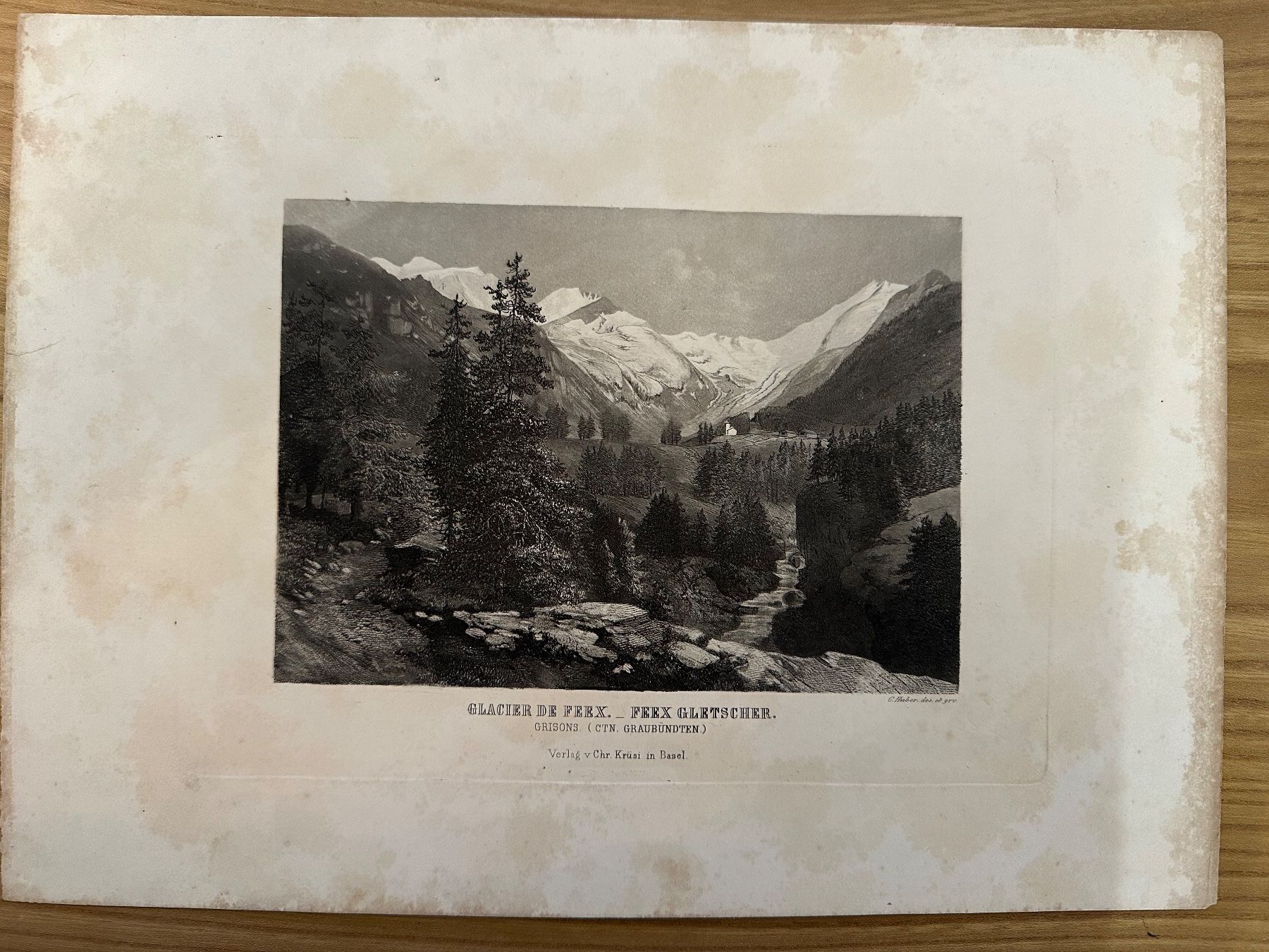 Incisioni: Fex Gletscher Stahlstich Huber – Usato da Oberuzwil venduto da Crystall0 1