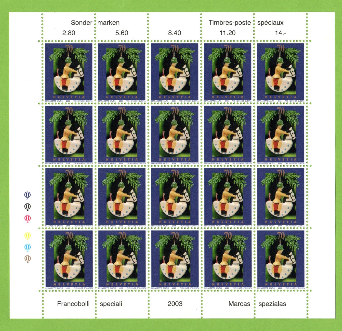 Tutti i francobolli: 2003 Weihnachten ganze Bogen postfrisch SBK 96.-- – Nuovo (secondo la descrizione) da Stein am Rhein venduto da Huehnerhund 1