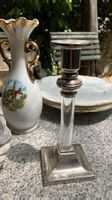 Bougeoire transparent et argenté vintage Kerzenhalter