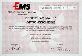 Ems-Chemie Holding AG - 1986