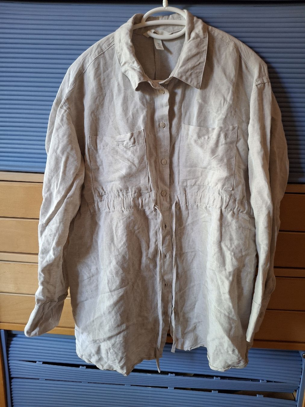 H&M Camicette: Mama Bluse Gr. S, hellbeige, Leinengemisch, H&M Umstandsmode – Usato da Mamishaus venduto da Salima 5