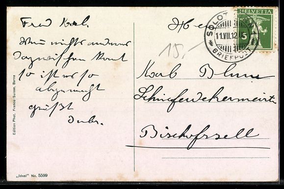 Cartoline postali: AK Solothurn, Museum mit Konzertsaal – Usato da Berlin venduto da bartko-reher 1
